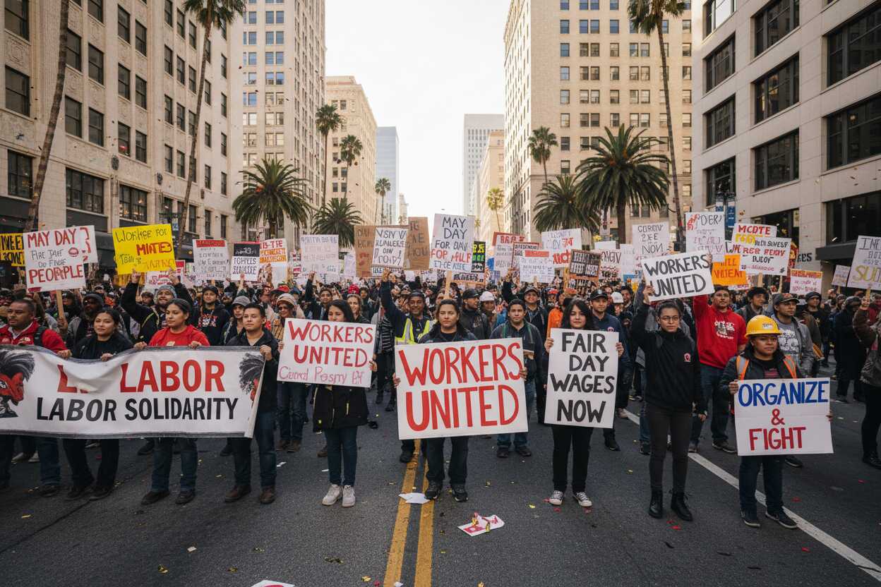 Trabajadores exigen mejores condiciones laborales en EE.UU. el Día Internacional del Trabajo