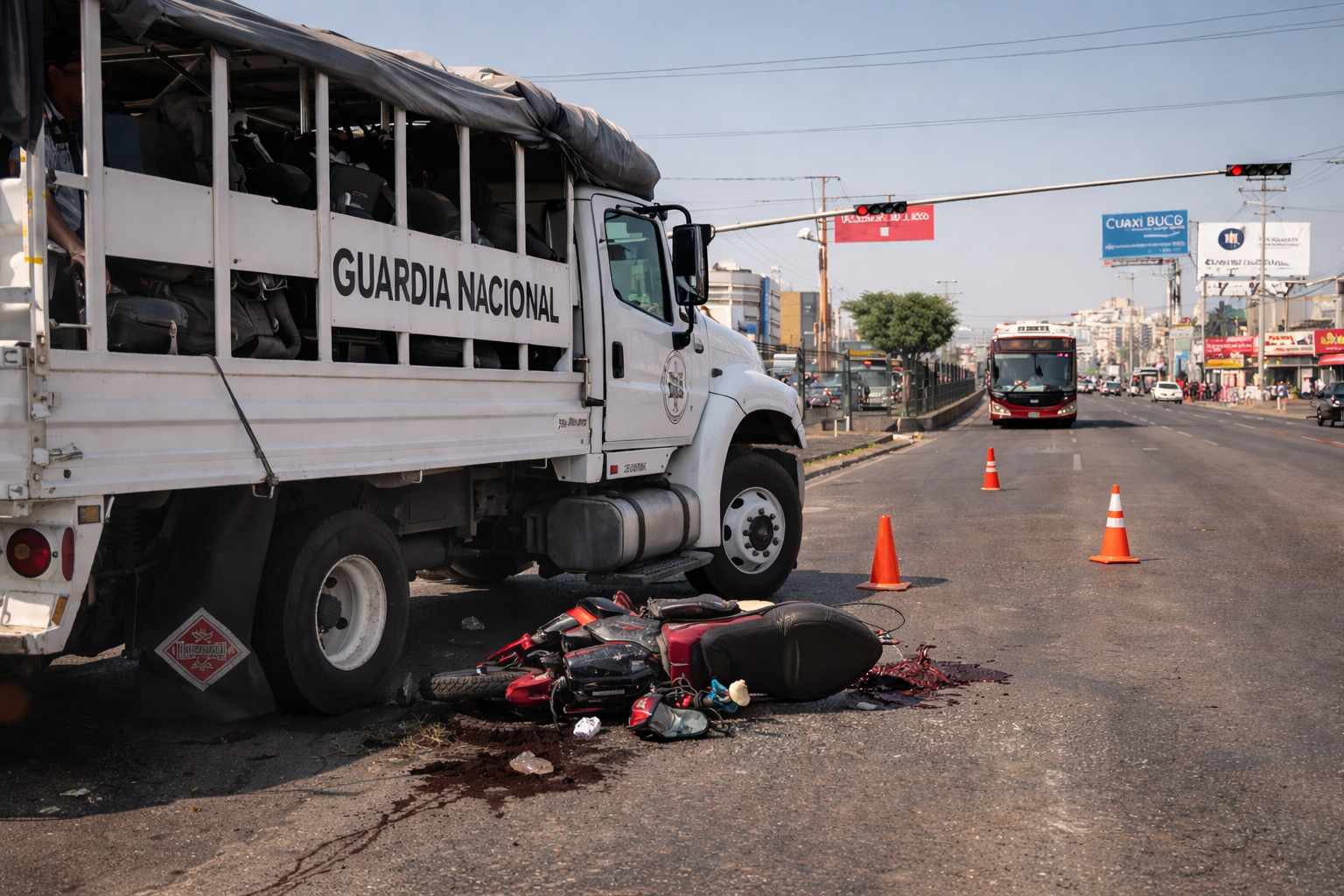 Accidente fatal en Ecatepec: camión de la Guardia Nacional invade carril del Mexibús y arrolla motoneta