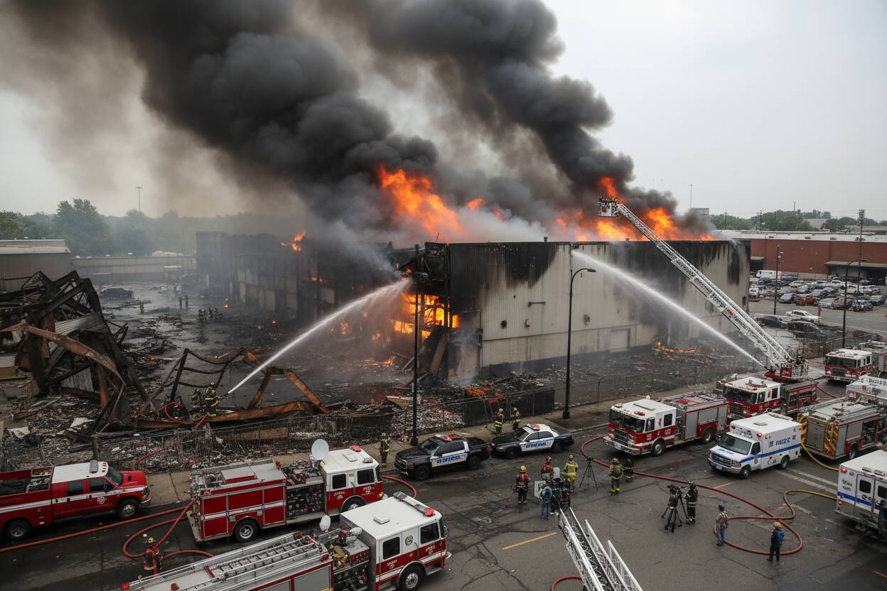 Incendio en bodega cerca del Mercado de Jamaica, Venustiano Carranza