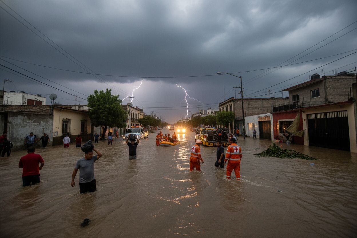 Inundaciones en Querétaro tras tormenta torrencial