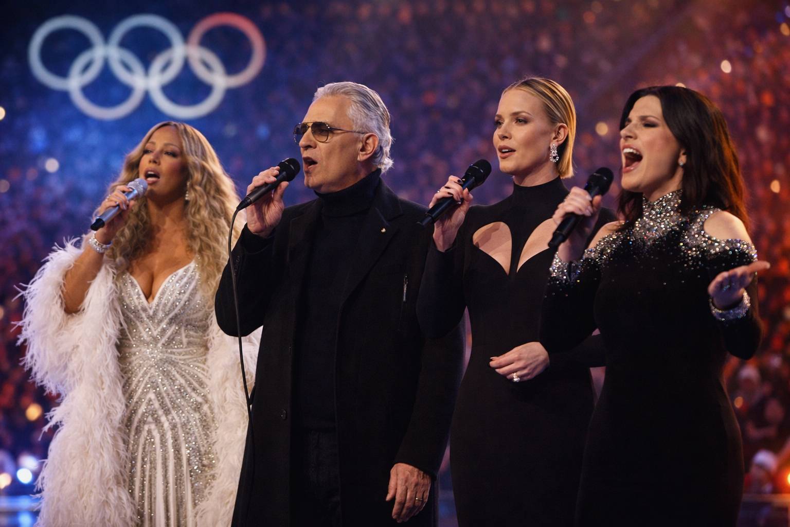 Mariah Carey, Andrea Bocelli, Charlize Theron y Laura Pausini en inauguración de los Juegos Olímpicos de Invierno 2026