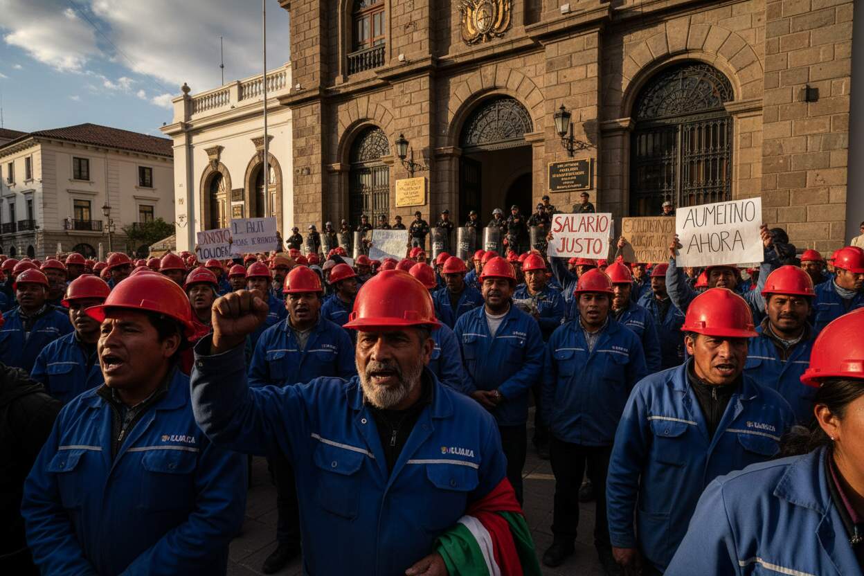 13 detenidos tras toma del Ministerio de Trabajo en Bolivia por protestas obreras