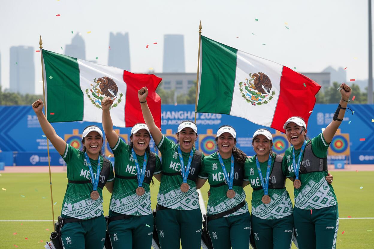 México conquista bronce en Tiro con Arco Mundial Shanghái 2026