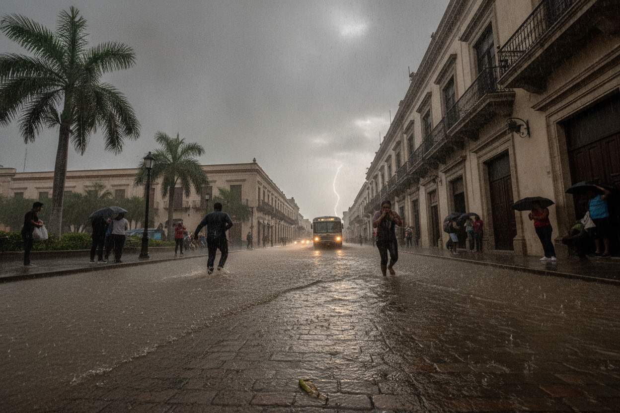 Lluvias fuertes azotan CDMX; alerta naranja por posibles inundaciones
