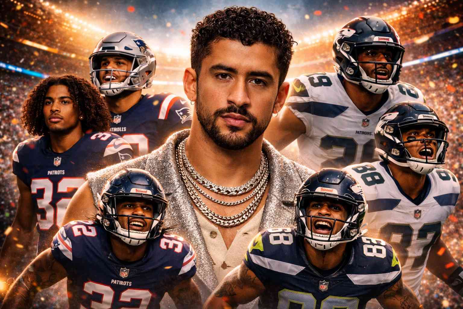 Latinos toman el Super Bowl 2026: Bad Bunny y cinco jugadores buscan protagonismo mundial