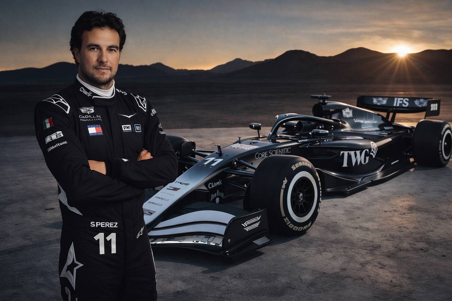Cadillac presenta su auto de Fórmula 1 con Checo Pérez en el Super Bowl 2026 y sorprende al mundo