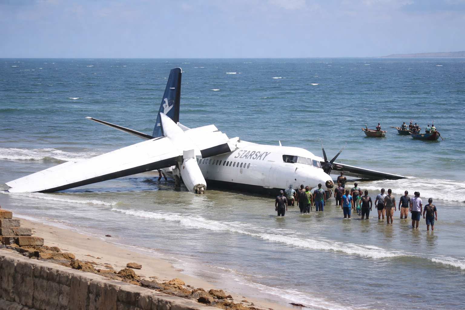Avión se estrella en la costa de Somalia co n pasajeros
