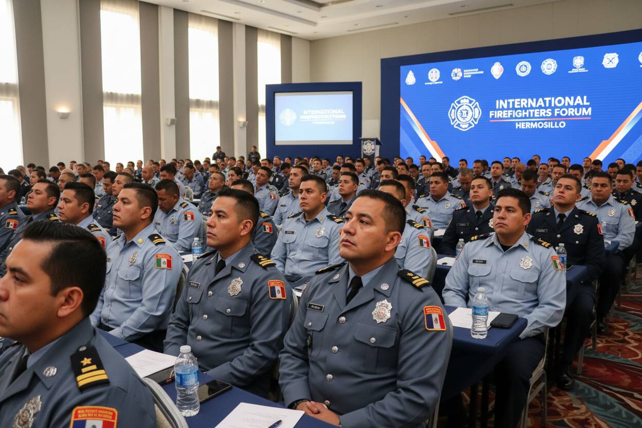 Hermosillo inaugura primer foro internacional de bomberos con 400 participantes.