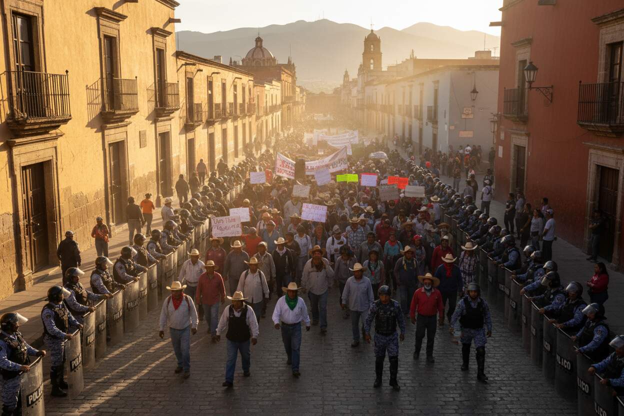 Represión a campesinos en Zacatecas: Marcha contra gobierno de Monreal este lunes