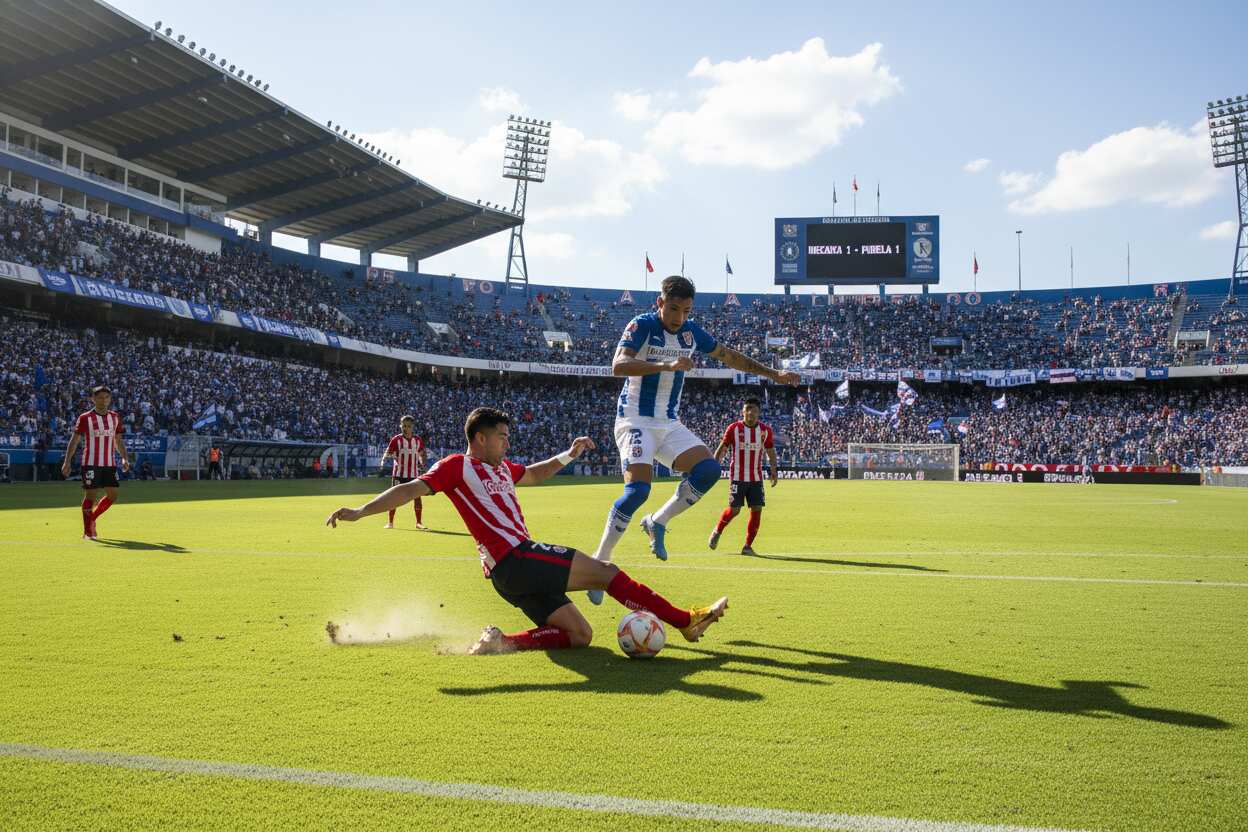 Necaxa y Puebla empatan sin goles en partido cerrado del fútbol mexicano