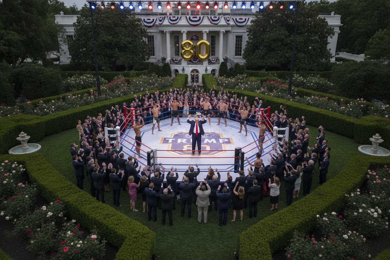 Trump celebra cumpleaños 80 con UFC en los jardines de la Casa Blanca