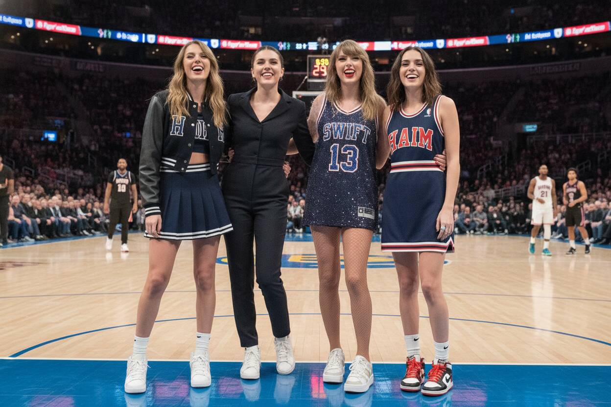 Taylor Swift y amigas desatan tendencia con camisetas Knicks personalizadas