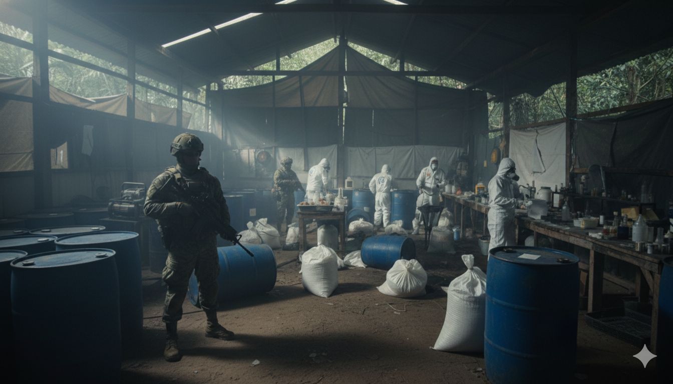 Golpe al narco en Guerrero: Marina y FGR desmantelan campamento clandestino de drogas sintéticas