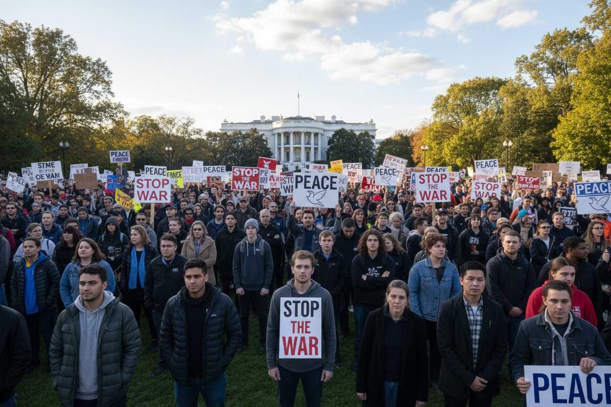 75 mil personas rodean la Casa Blanca en contra de la guerra en Irak