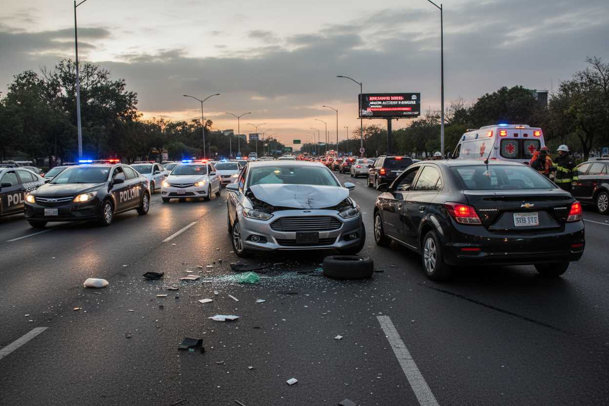 Accidente en Ejército Nacional causa tráfico congestionado martes temprano.