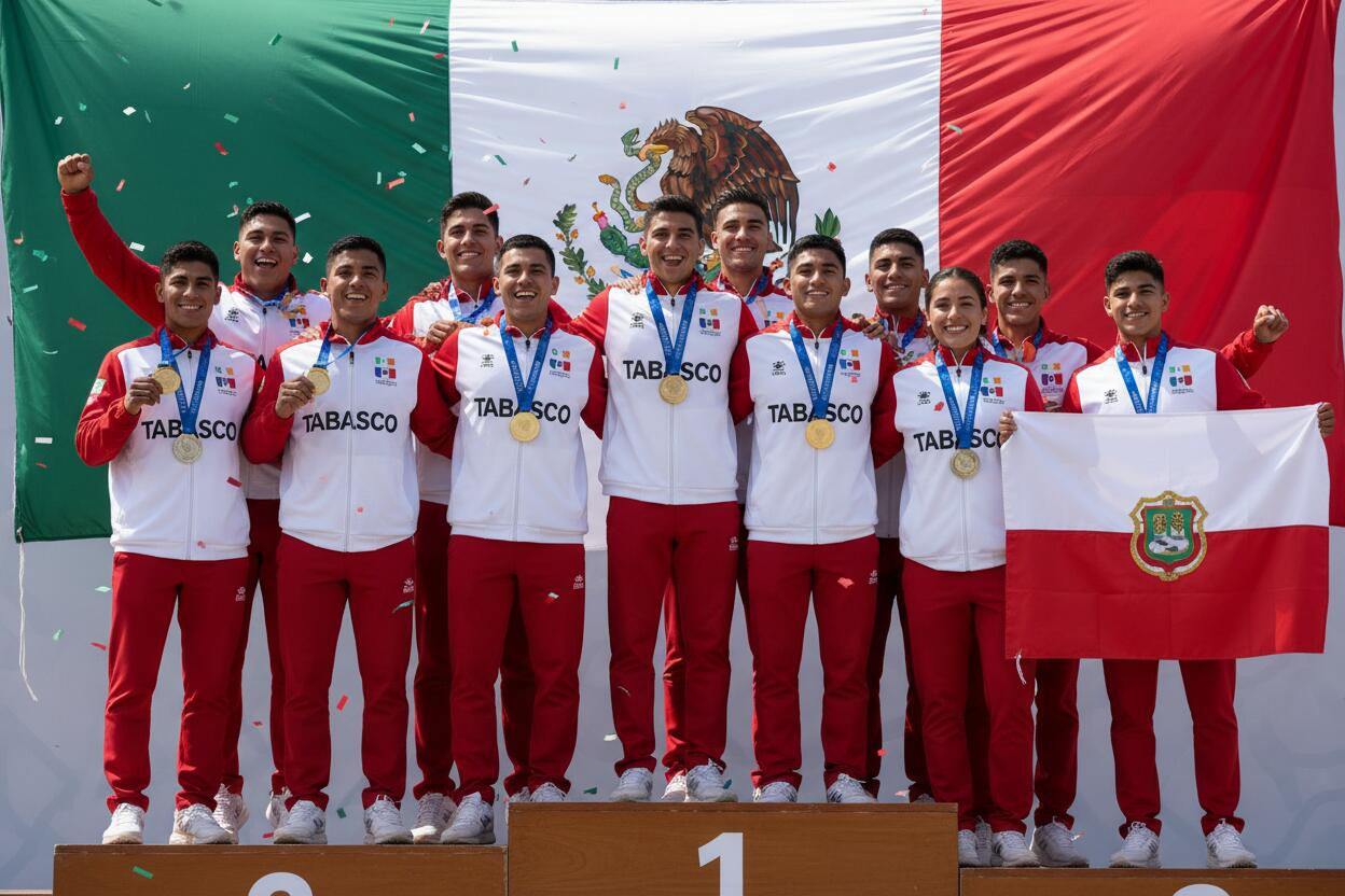 Tabasco alcanza 5 oros y escala al lugar 25 en Olimpiada Nacional 2026