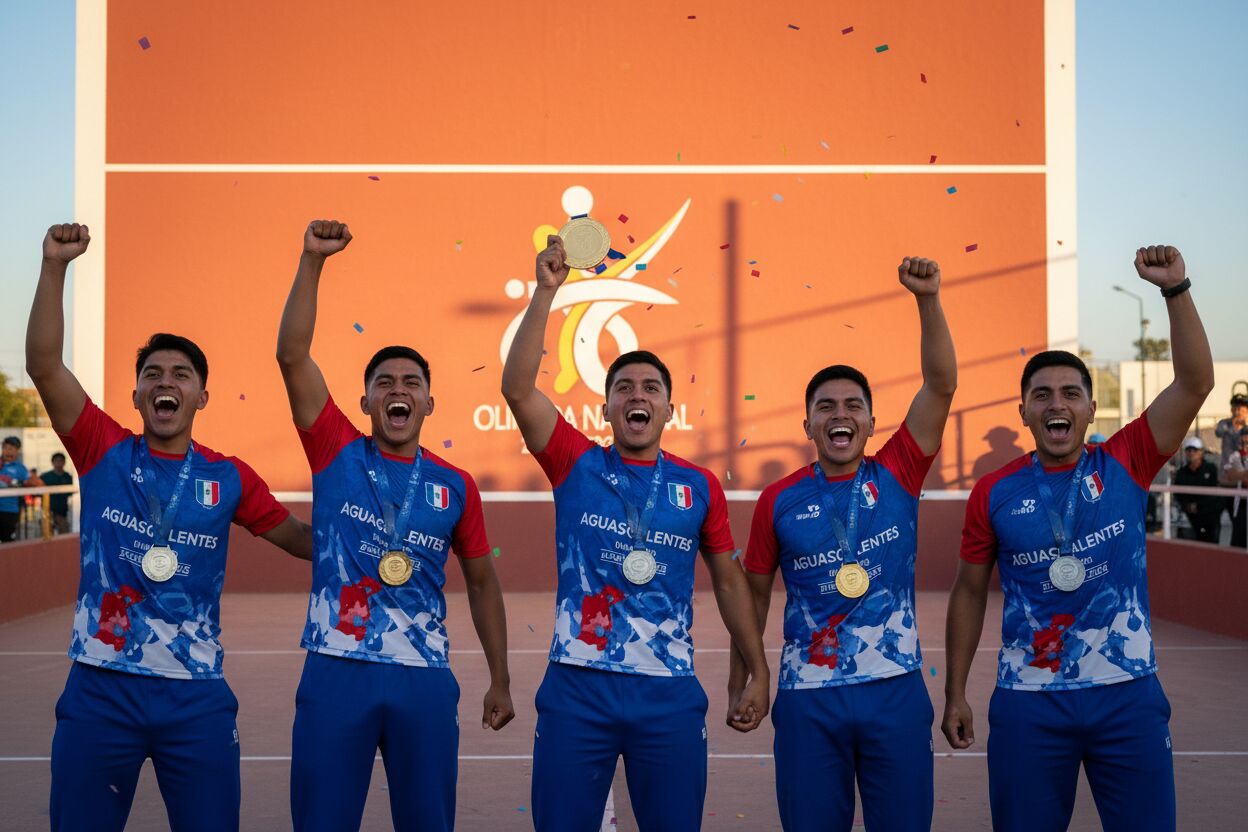 Aguascalientes brilla en la Olimpiada Nacional 2026 con siete medallas de frontón