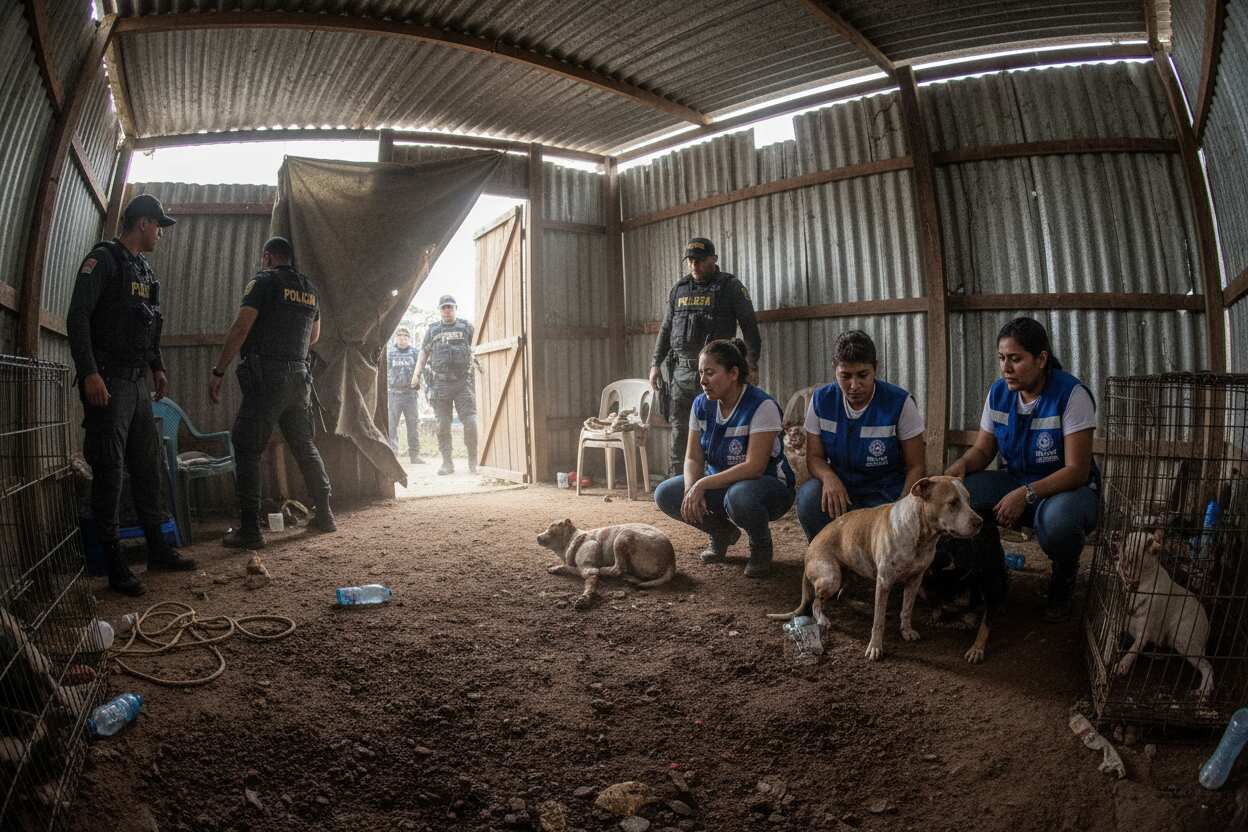 Fiscalía colombiana desmantela evento ilegal de peleas de perros cerca a Bogotá