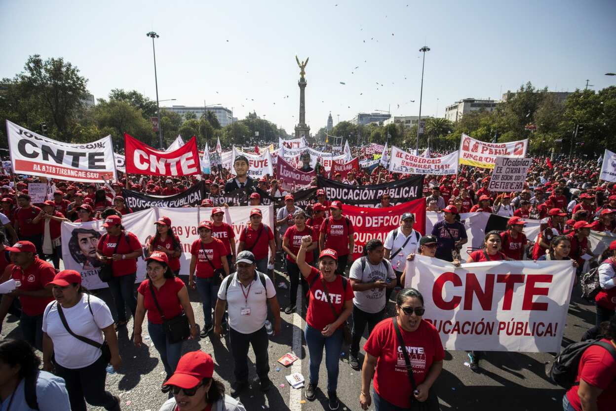 CNTE paraliza México con paro nacional y marcha masiva hacia el Zócalo