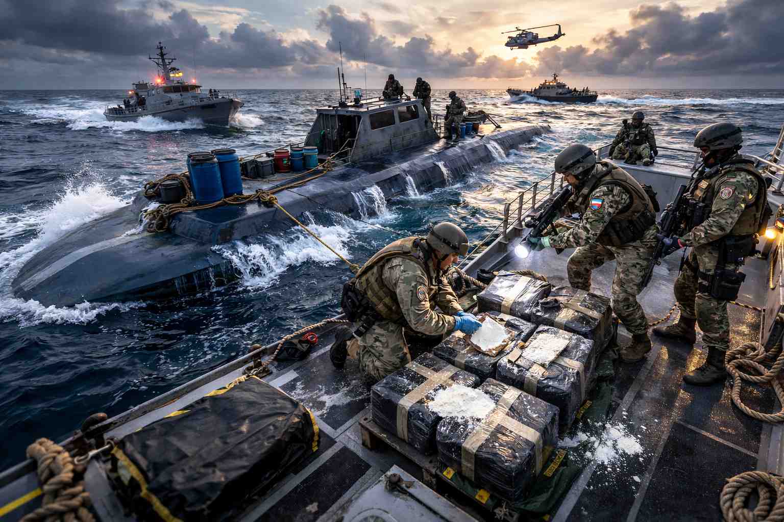 Marina intercepta narcosubmarino con 4 toneladas de cocaína frente a Manzanillo