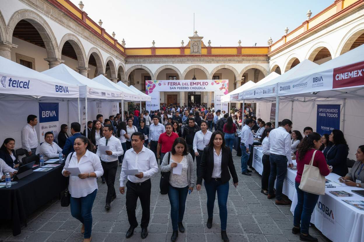 Feria del Empleo impulsa economía en San Pedro Cholula con miles de vacantes