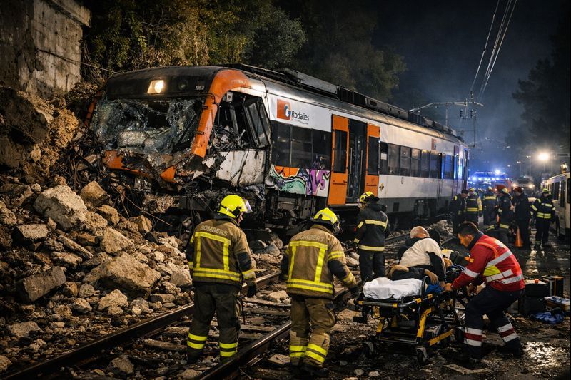 Doble accidente ferroviario en Cataluña: descarrilamientos dejan heridos y colapsan servicio