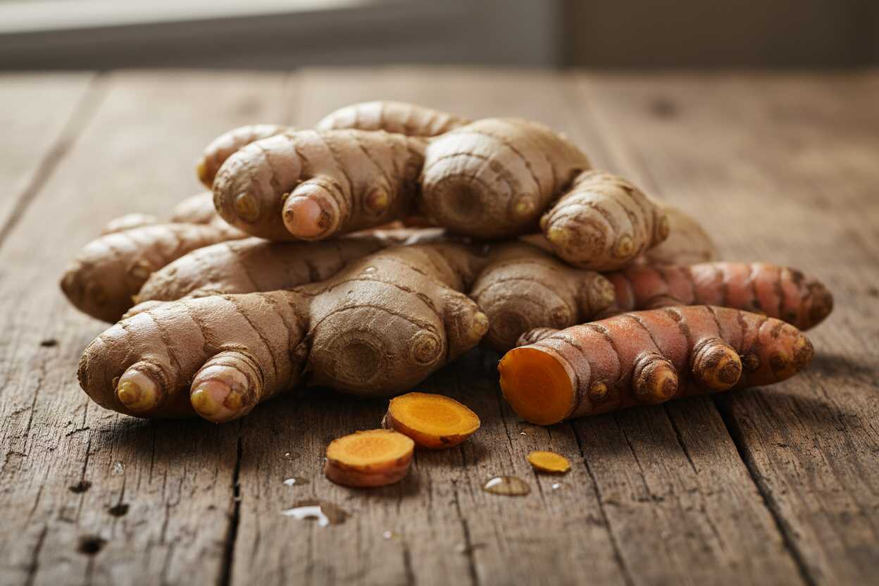 Beneficios del jengibre y la cúrcuma para la salud.