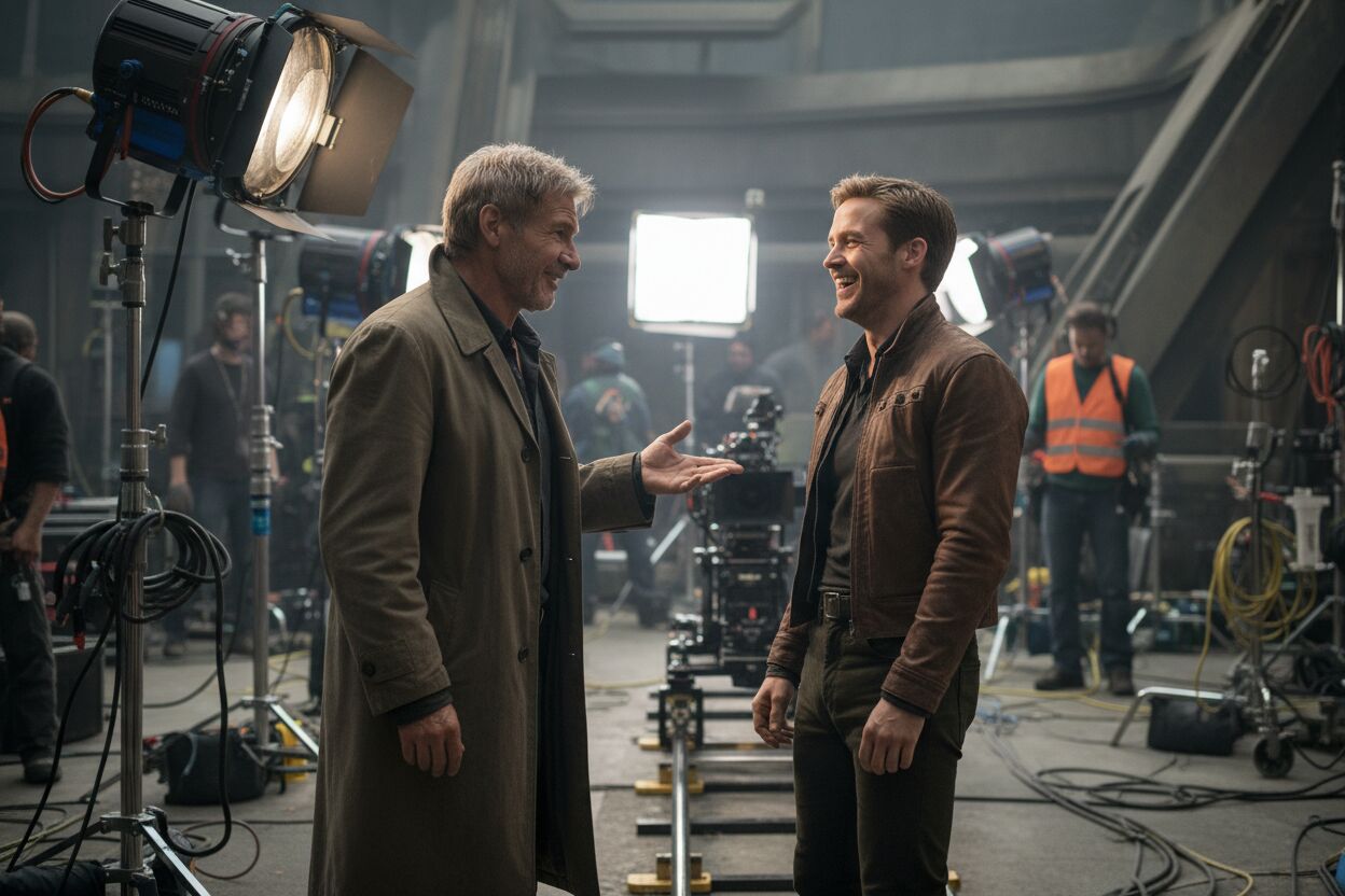Harrison Ford le da un puñetazo a Ryan Gosling en el rodaje de Blade Runner 2049.