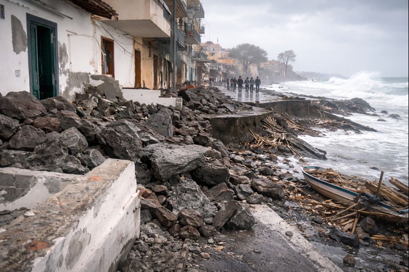 Sicilia enfrenta severos daños tras los embates de la tormenta Harry