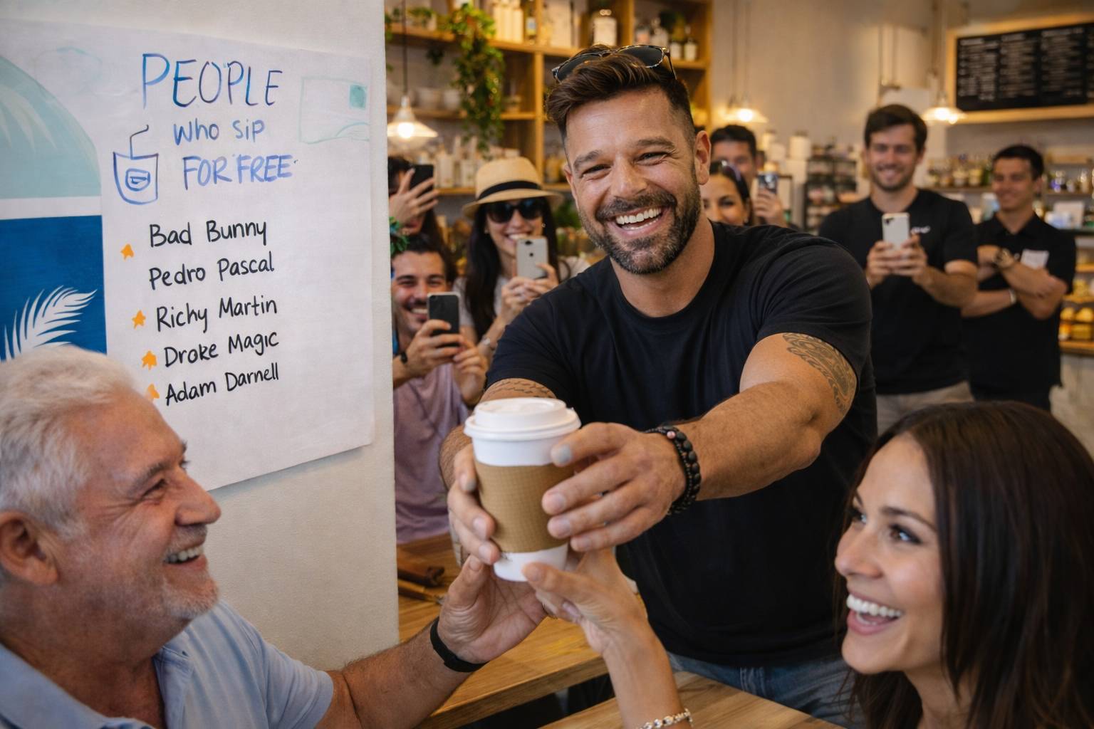 Ricky Martin sorprende en cafetería de Miami: reclama bebida gratis y se vuelve viral