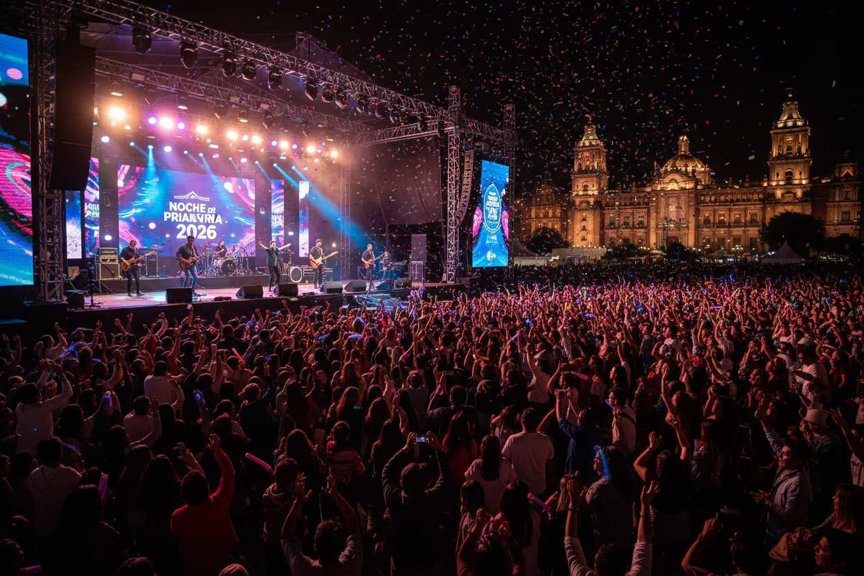 Noche de Primavera 2026: Sonideros llenan el Zócalo con música y baile