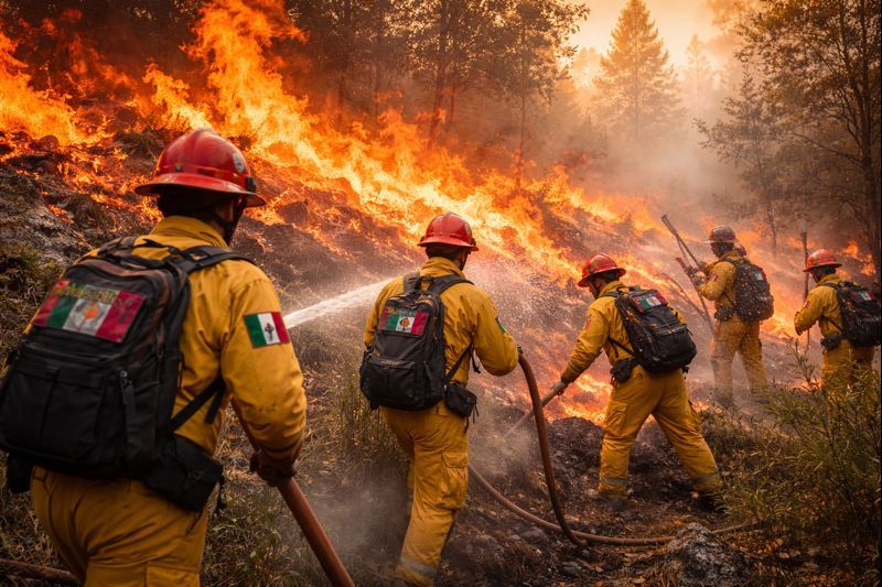 México envía brigadistas a Chile para combatir incendios forestales