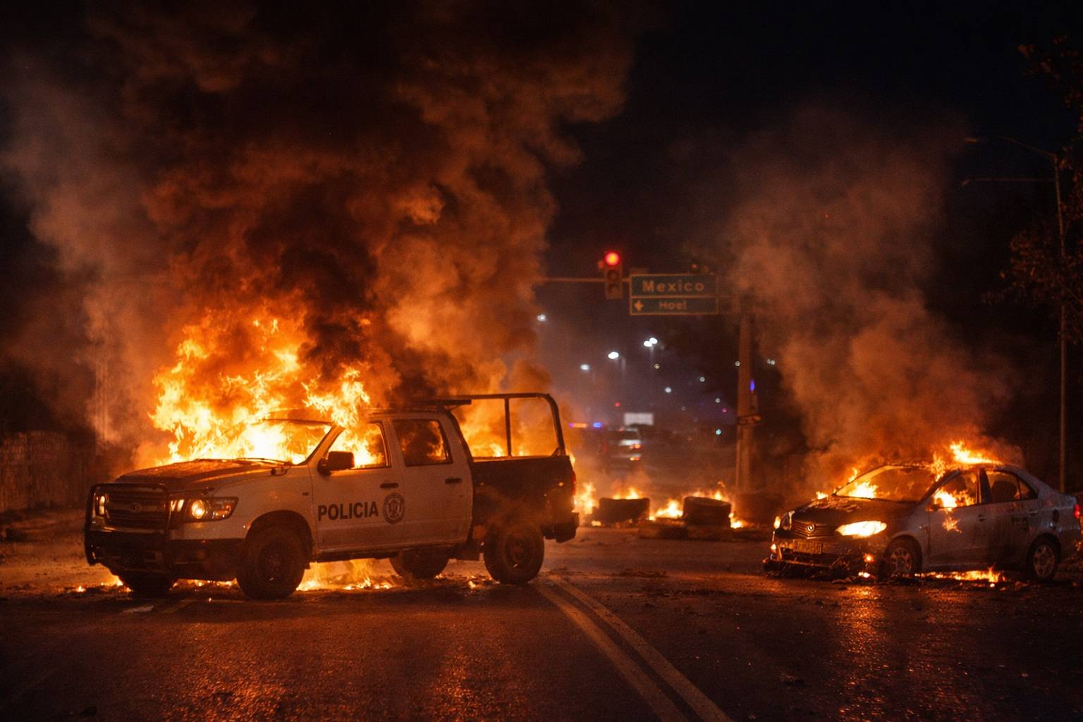 Continúan bloqueos y autos incendiados en Jalisco tras muerte de “El Mencho”: activan código rojo