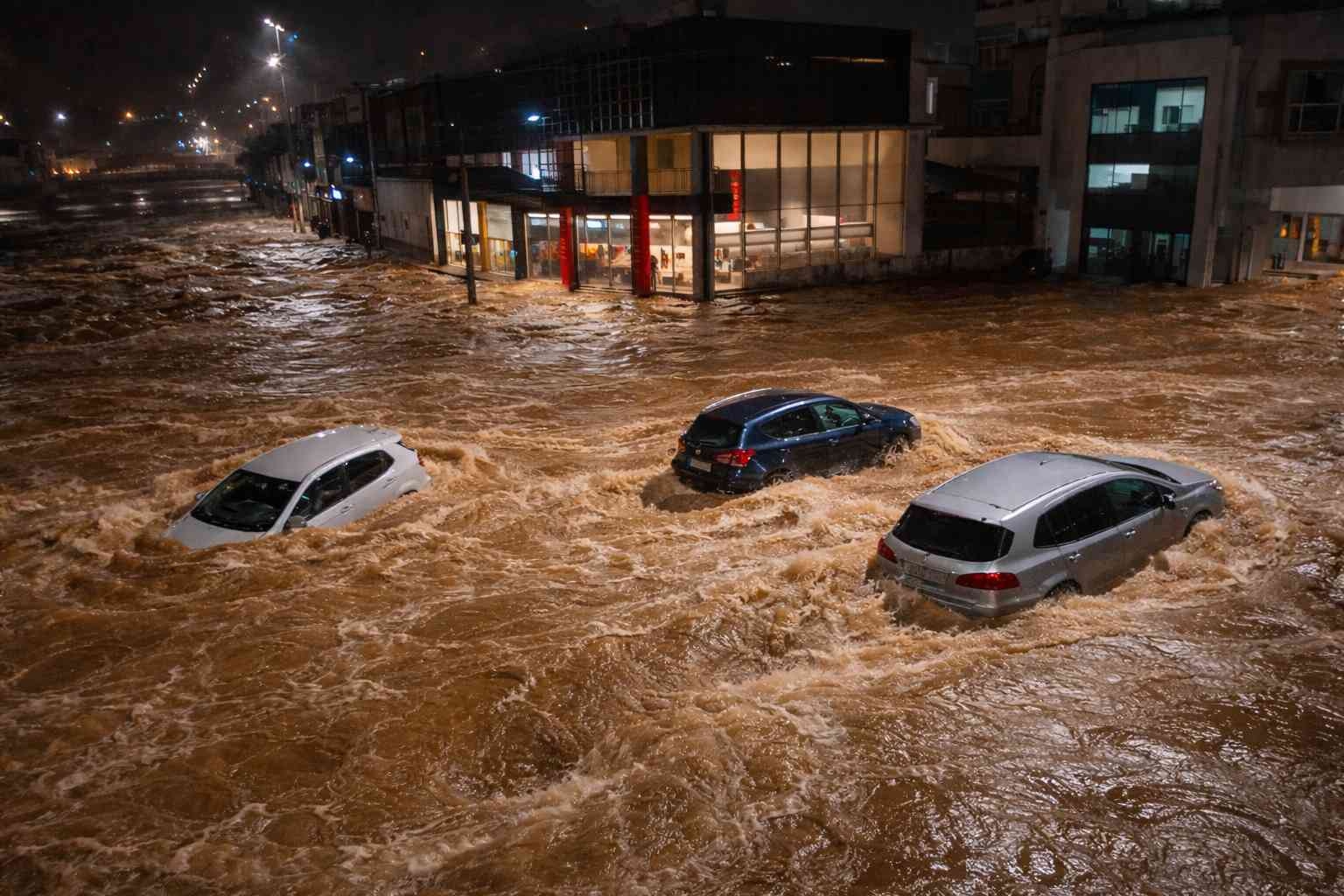 Río Ubá se desborda en Brasil y arrastra autos tras fuertes lluvias en Minas Gerais