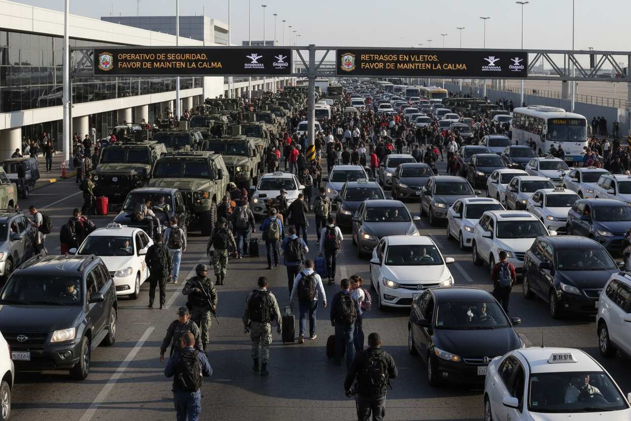 Operativo de Guardia Nacional congestiona acceso al Aeropuerto de Guadalajara