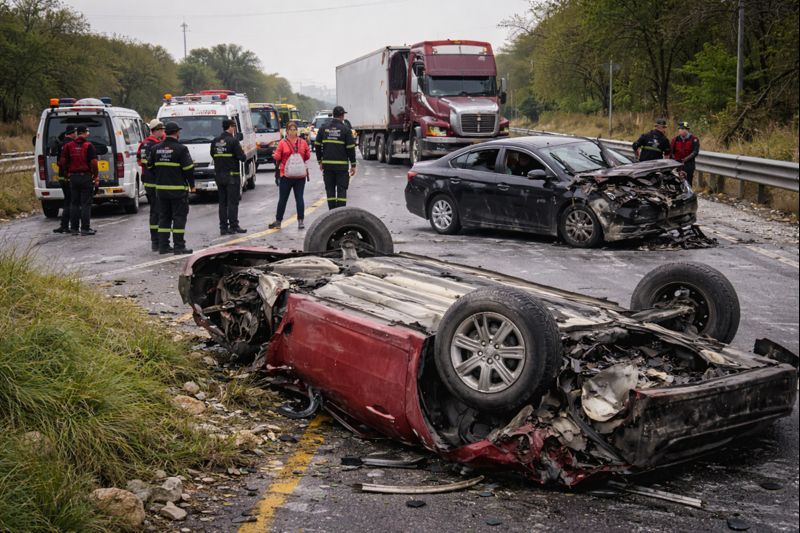 Dos accidentes viales dejan lesionados y daños en la Carretera Nacional de Linares
