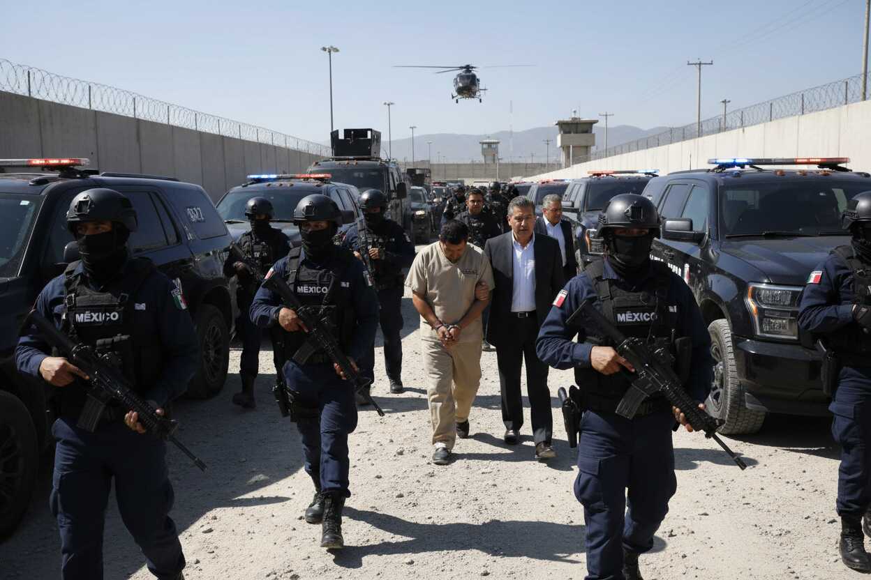 Convoy blindado lleva escoltas del 'Mencho' al Altiplano.
