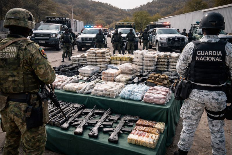 Guardia Nacional y Ejército decomisan toneladas de drogas y armas en cinco estados