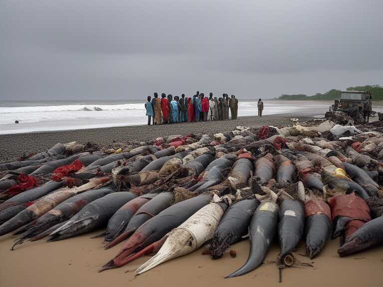 Hallan más de 100 delfines muertos en la costa de Puntlandia, Somalia: posible causa tóxicos