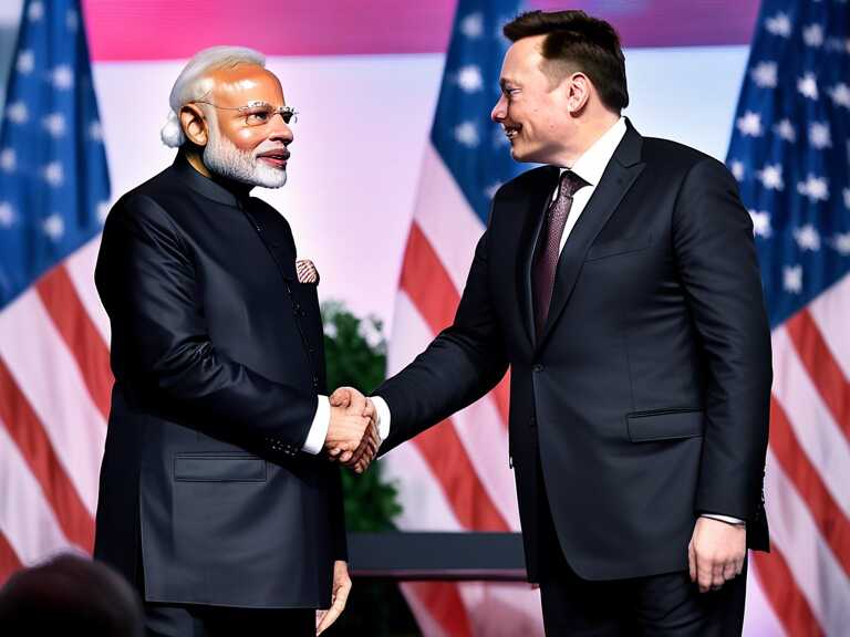 Elon Musk y Narendra Modi discuten el futuro tecnológico e espacial de India