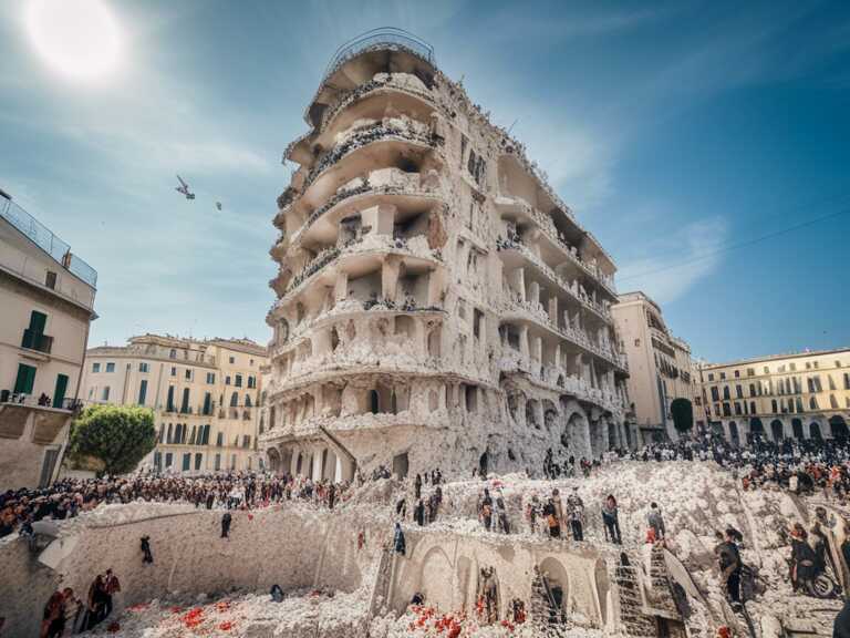Rescatan con vida mujer de 74 años tras derrumbe de edificio en Bari, Italia