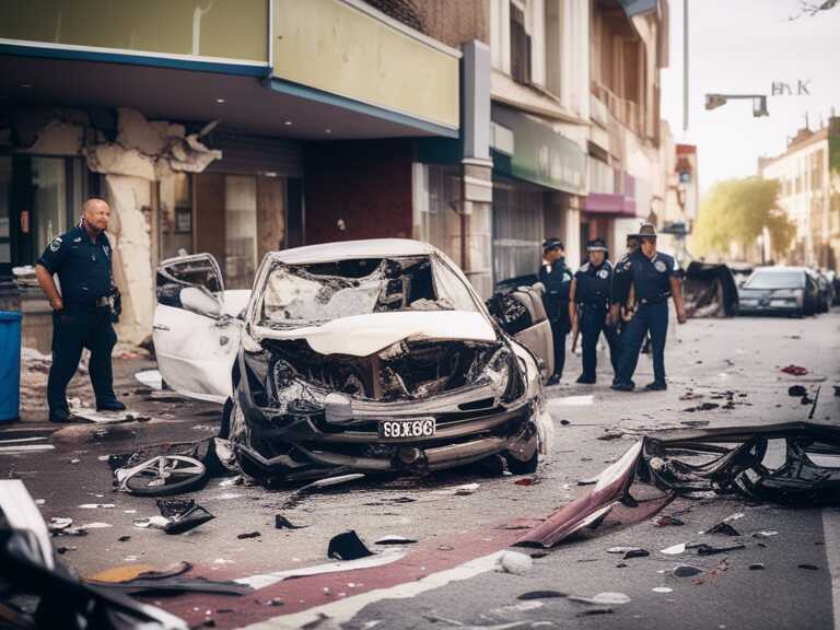 Accidente en tienda de conveniencia; conductor detenido por daños