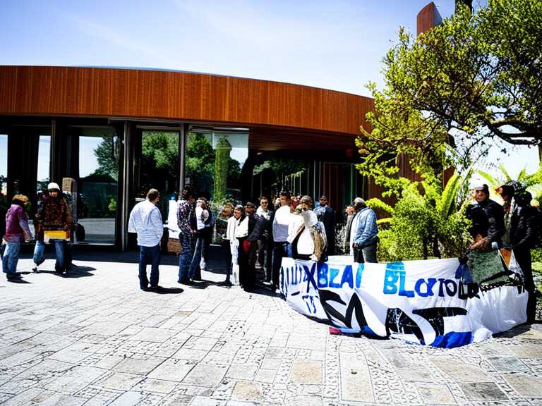 Campesinos bloquean instalaciones del SAT en Puebla exigiendo devolución de impuestos