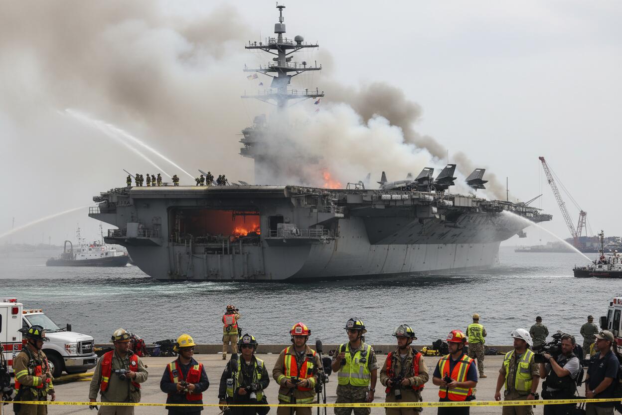 Incendio a bordo del USS Gerald R. Ford, descartando ataque iraní