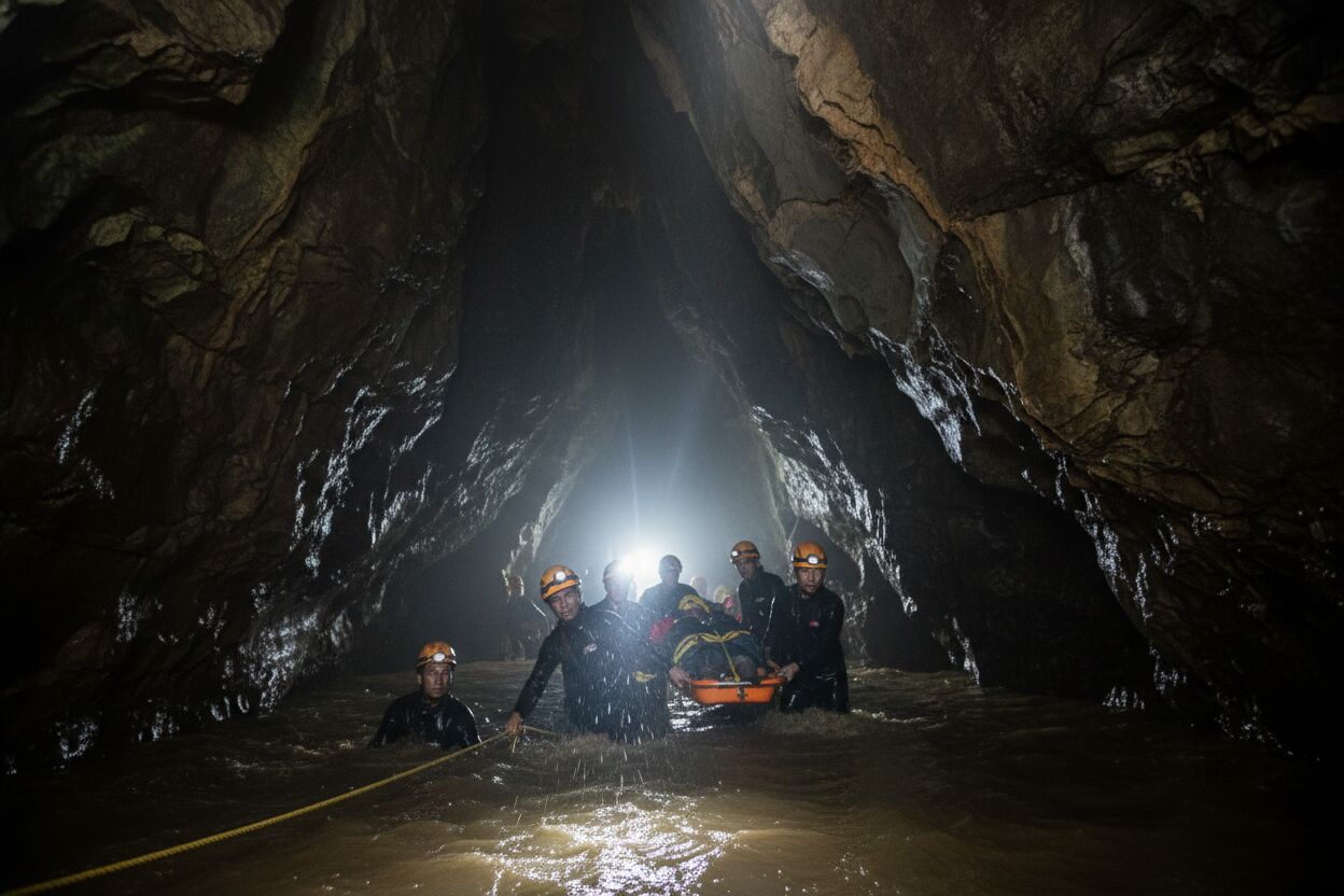 Rescate urgente en cueva de Laos: Minero liberado, 4 aún atrapados y 2 desaparecidos